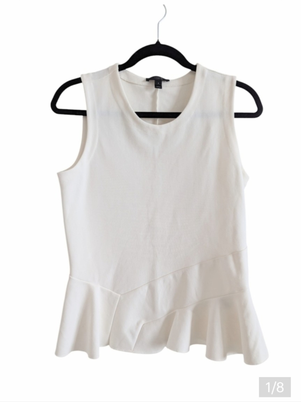 J. Crew Ivory Structured Flutter -Hem Peplum Top Small